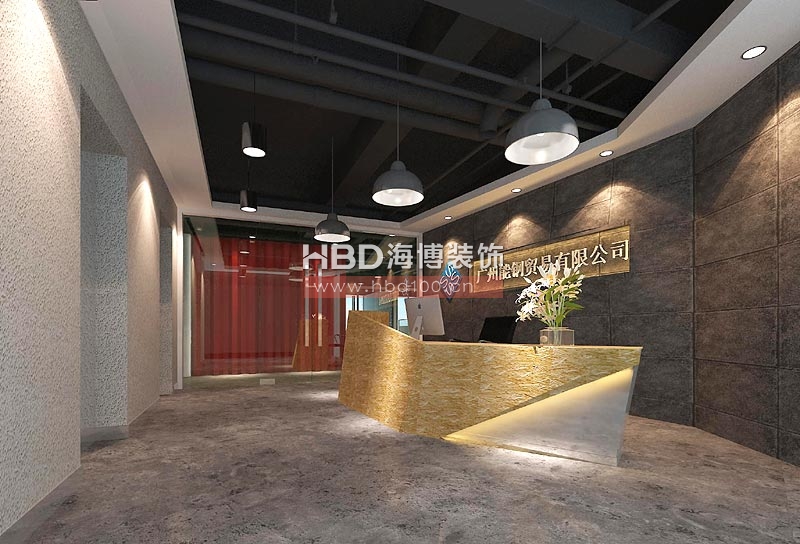 能鋼貿(mào)易公司寫字樓裝修設計 前臺