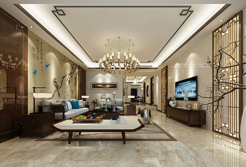 客廳中式住宅裝修設(shè)計(jì) 