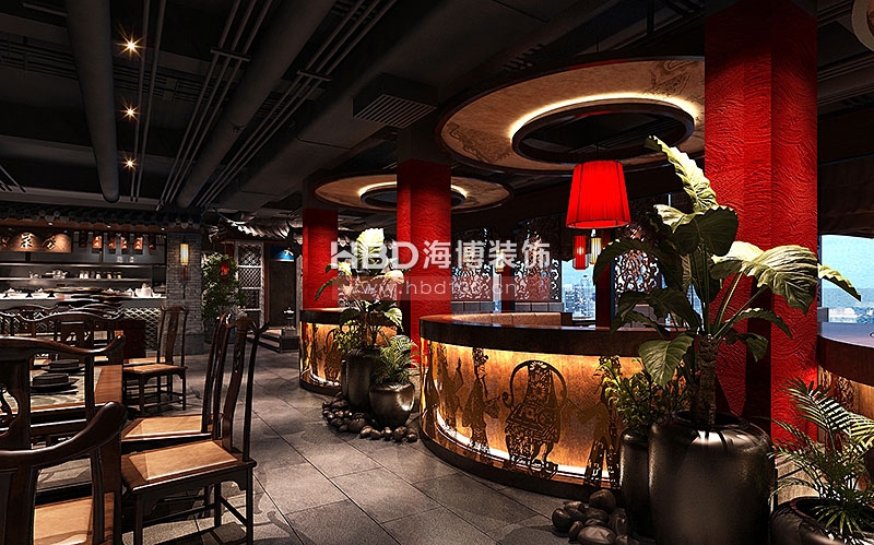 餐廳裝修設(shè)計,川菜館裝修設(shè)計,川味火鍋餐廳裝修設(shè)計,海博裝飾.jpg